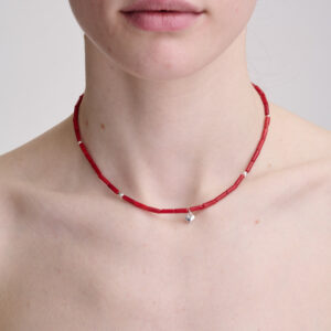 Burgundy Heart Necklace