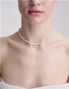 Mother-of-Pearl and Silver Angel Necklace