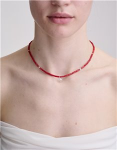 Burgundy Bird Necklace