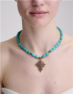 Turquoise Cross Necklace