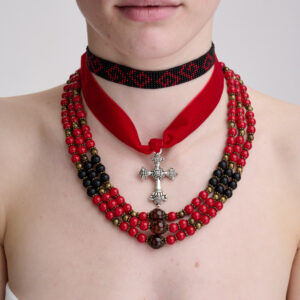 Red and Black Necklace and Choker Set