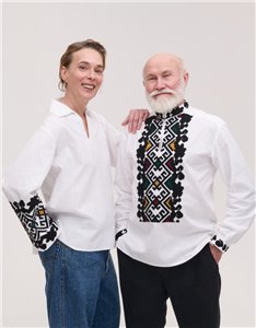 Парні вишиванки з ручною вишивкою Heometrychni