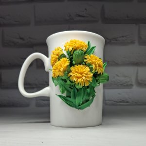 Polymer Clay Decor Mug "Dandelions"