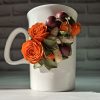 Mug "Bouquet with Cherries" with Polymer Clay Decor