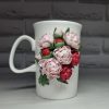 Mug "Peonies" with Polymer Clay Decor