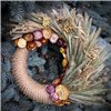 Interior Wreath from Grain Ears and Dried Flowers, Festive Decor-Amulet, 35 cm