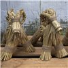 Christmas Didukh from Grain Ears, Flax and Dried Flowers, 25 cm