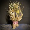 Christmas Didukh from Grain Ears, Flax and Dried Flowers, handmade, 25 cm