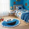 Sesame Street Cookie Monster Rug - handmade, hypoallergenic, 64x52 cm, blue