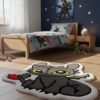 Toothless Night Fury Rug - handmade, hypoallergenic, 98x78 cm, dark grey