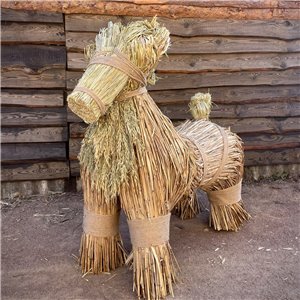 Святковий баранець із соломи, великий оберіг-декор, 1,2 м