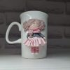 Mug "Girl and Bunny" with Polymer Clay Decor