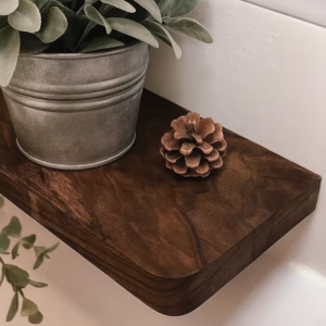 Floating Walnut Shelf 40×15×3 cm Rounded Corner