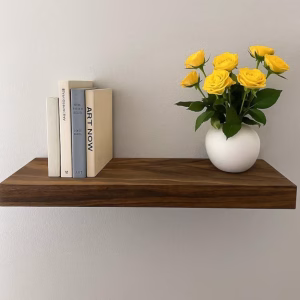 Floating Walnut Shelf 40×15×3 cm Straight Corner