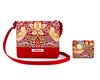Bag Set "Strawberry Thief" Red with Wallet