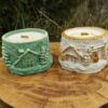Handmade Soy Candle - Christmas Decor "Snowy Town" with Wooden Wick