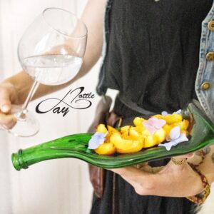 Пляшка тарілка форми Champagne Green Lay Bottle