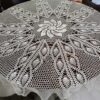 Round Milky Cotton Knitted Tablecloth 1.4 m