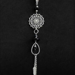 Black and White Stone Pendant “Yasmin” 160 mm
