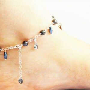 Rhodium Crystal Anklet Bracelet “Sirius”