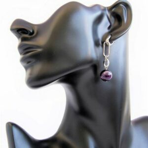 Rhodium Amethyst Earrings “Agata”