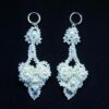 White Lace Pearl Earrings “Snow Queen”