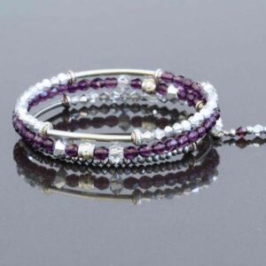 Blackberry Purple Memory Wire Bracelet
