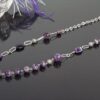 Agate and Amethyst Necklace “Agata” Rhodium Plated Chain