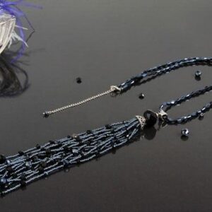 Black Tassel Sautoir Necklace “Anette”