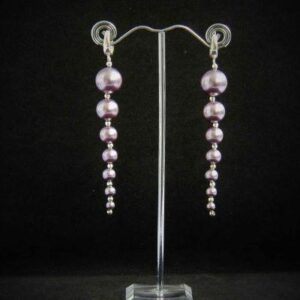 Long Violet Pearl Earrings “Marmalade”