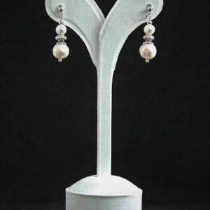 White Pearl Stud Earrings “Double Pearl”