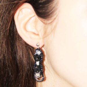 Black and White Pearl Lace Earrings “Inspiration”