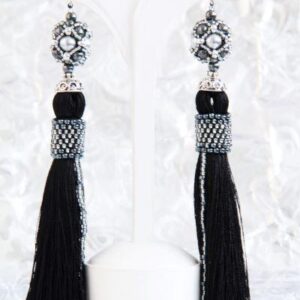 Black Pearl Tassel Earrings “Baroque”