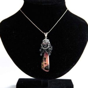 Lace Rhodonite Pendant Necklace “Altai Rhodonite”