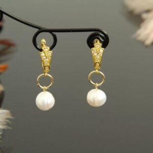 Gold Plated Pearl Earrings “Irene”