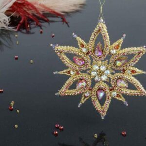 Beaded Crystal Snowflake Ornament “Luxury”