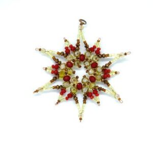 Gold Snowflake Beaded Christmas Ornament