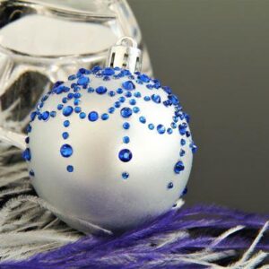 Blue Crystal Christmas Ornament Ball
