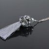 Кулон мереживний з бісером та намистинами Silver Crystal Сріблястий підвіс кулон з китицею Ручна робота