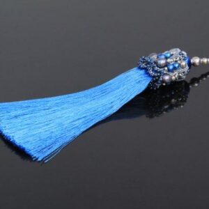 Blue Pearl and Tassel Pendant “Shahereza”