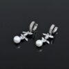 Natural Pearl and Rhodium Flower Earrings “Persi Wedding”