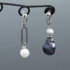 Rhodium Plated Majorca Pearl Asymmetrical Earrings