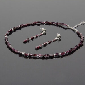 Garnet Jewelry Set “Cherry” Choker and Earrings