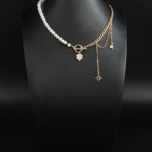 Gold Plated Pearl Chain Choker “Selma”