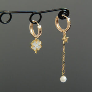 Gold Plated Pearl Chain Earrings “Selma”