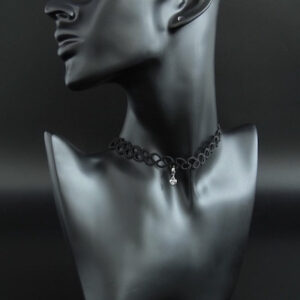 Black Lace Choker with Pendant “Chantal Plus”