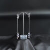 Rhodium Plated Crystal Chain Earrings “Vivienne”