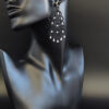 Black Lace Pearl Earrings “Manuela”