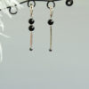 Asymmetrical Rhodium Plated Agate and Hematite Earrings “Cole”