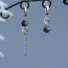 Asymmetrical Larvikite Chain Earrings “Liora”